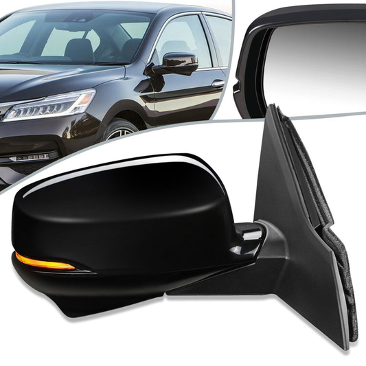 RETROVISOR MIRROR - OEM - 13-15 HONDA ACCORD 4-DR - POWERED - HEATED - W/ SIGNAL LIGHT - W/ CAMERA - FOLDING - BLACK MATERIAL - RIGHT