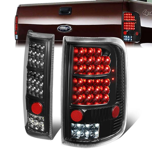 FAROS TRASEROS 04-08 FORD F-150 / LOBO - LED - BLACK / CLEAR