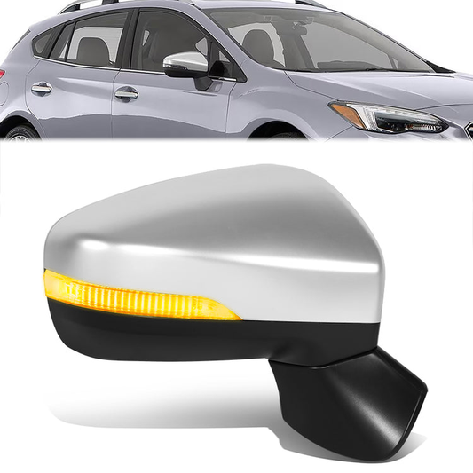 RETROVISOR MIRROR - OE STYLE - SUBARU IMPREZA 17-23 - WITH POWER WITH HEATED GLASS WITH SIGNAL WITH BLIND SPOT CHROME COVER - PASSENGER SIDE - PAINT TO MATCH - BLACK / CHROME