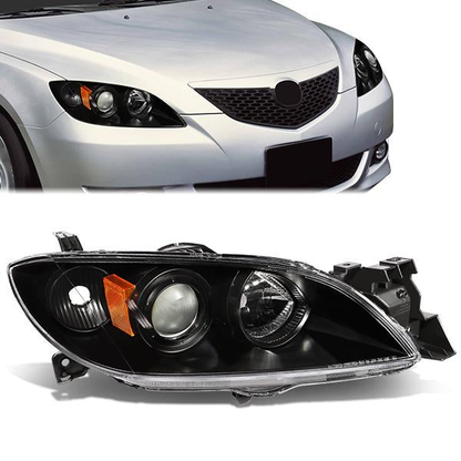 FAROS OE STYLE - 04-09 MAZDA 3 4-DOOR SEDAN - USES 9005 HIGH / H7 LOW BEAM BULBS - RIGHT