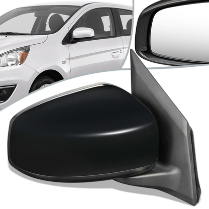 RETROVISOR MIRROR - OEM - 14-15 MITSUBISHI MIRAGE, COLT - POWERED - FOLDING - BLACK MATERIAL - RIGHT