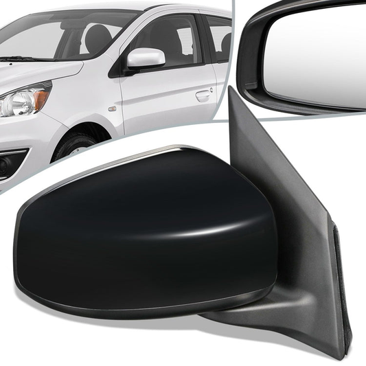RETROVISOR MIRROR - OEM - 14-15 MITSUBISHI MIRAGE, COLT - POWERED - FOLDING - BLACK MATERIAL - RIGHT