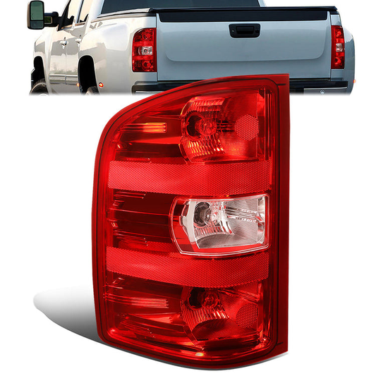 FAROS TRASEROS 07-13 CHEVY SILVERADO - RED+CLEAR - LEFT
