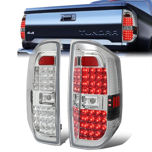 FAROS TRASEROS 14-18 TOYOTA TUNDRA - FULL LED - CHROME / CLEAR