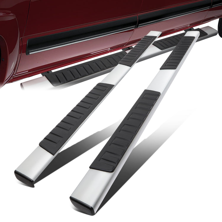 ESTRIBOS 6" - FLAT BOARD - 99-16 FORD F-250, F-350, F-450, F-550 SUPER DUTY - EXTENDED CAB - CHROME / BLACK