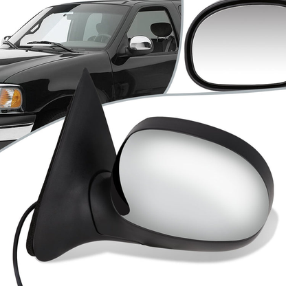 RETROVISOR MIRROR - OEM - 98-03 FORD F-150 / 98-99 FORD F-250 - POWERED - CHROME - LEFT