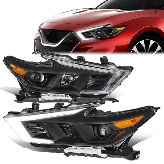FAROS 16-18 NISSAN MAXIMA - FITS S, SL, SV MODELS W/ HALOGEN HEADLIGHTS ONLY - PROJECTOR LOW BEAM- H9 HIGH / H11 LOW BEAM - BLACK HOUSING / AMBER CORNER