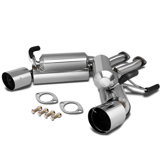 TUBERIA CATBACK AXELBACK - 03-09 NISSAN 350Z Z33/G35 V35 - DUAL BURNT TIP - STAINLESS STEEL