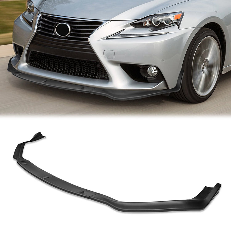 LIP FRONTAL 14-16 LEXUS - FITS 1S350, IS250 F-SPORT ONLY - REQUIRES DRILLING BUMPER FOR INSTALLATION - 3PC - MATTE BLACK