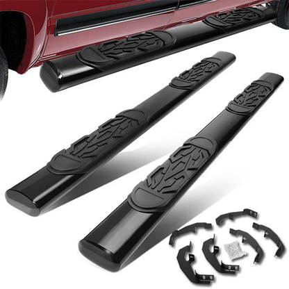 ESTRIBOS 6" - OVAL - STRAIGHT - 19-20 CHEVY SILVERADO 1500, GMC SIERRA 1500 / 2020 CHEVY SILVERADO 2500HD, 3500HD, GMC SIERRA 2500HD, 3500HD - EXTENDED CAB - BLACK