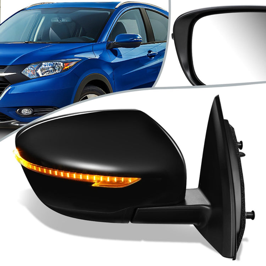RETROVISOR MIRROR - OEM - 17-19 NISSAN ROGUE SPORT - POWERED - W/ SIGNAL LIGHT - FOLDING - BLACK MATERIAL - RIGHT