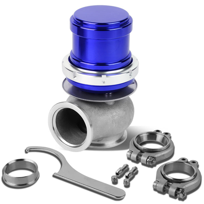 VALVULA DE ALIVIO WASTEGATE - 40MM - CAST STEEL - TALL - V-BAND - 14PSI - BLUE