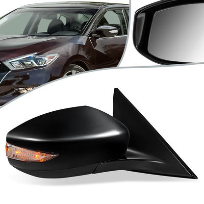 RETROVISOR MIRROR - OEM - 16-18 NISSAN MAXIMA - POWERED - FOLDING - BLACK MATERIAL - RIGHT