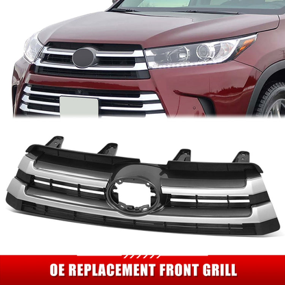 PARRILLA GRILLE - TY HILANDR '14-'16/'17-'19/ GRILLE ASS'Y 17-19/ MAT-BLACK/GRAY/ W/SILVER MLDG//PARTS.NO,TO1200425//OEM NO,531010E230