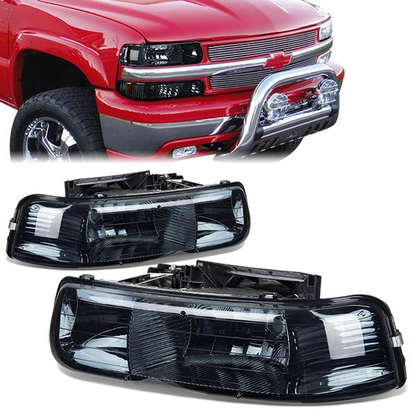 FAROS 99-02 CHEVY SILVERADO 1500 , 2500 / 00-06 CHEVY SUBURBAN 1500 , 2500 , TAHOE / 01-02 CHEVY SILVERADO 1500 HD , 2500 HD , 3500 HD 2/4-DOOR - 2PC - SMOKE HOUSING - 9006 LOW BEAM / HIGH BEAM