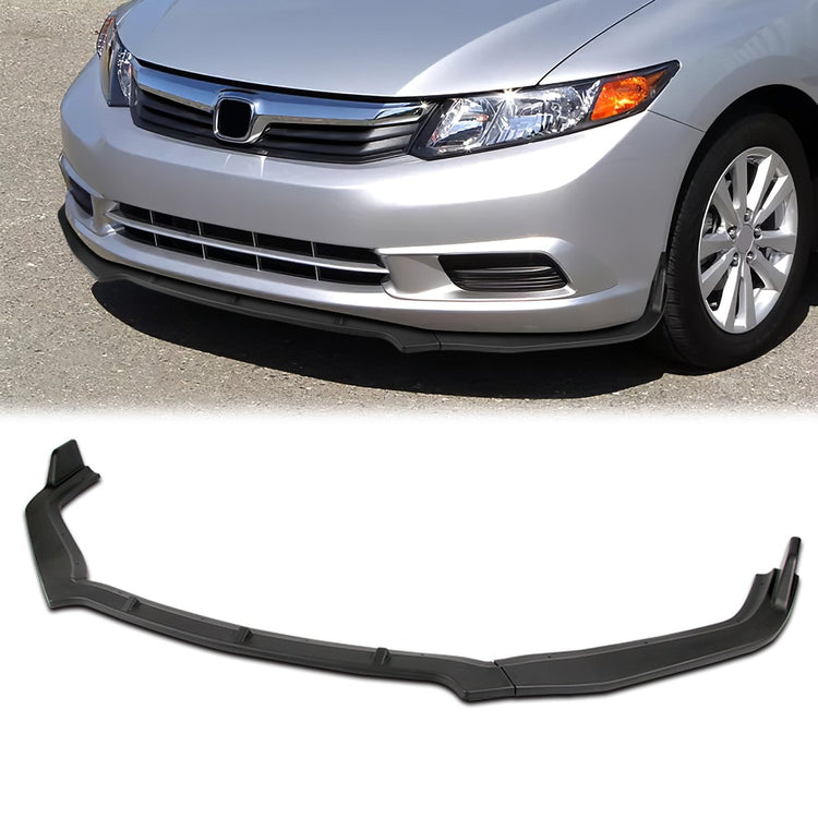 LIP FRONTAL 12 HONDA CIVIC 4DR - REQUIRES DRILLING BUMPER FOR INSTALLATION - 3PC - MATTE BLACK