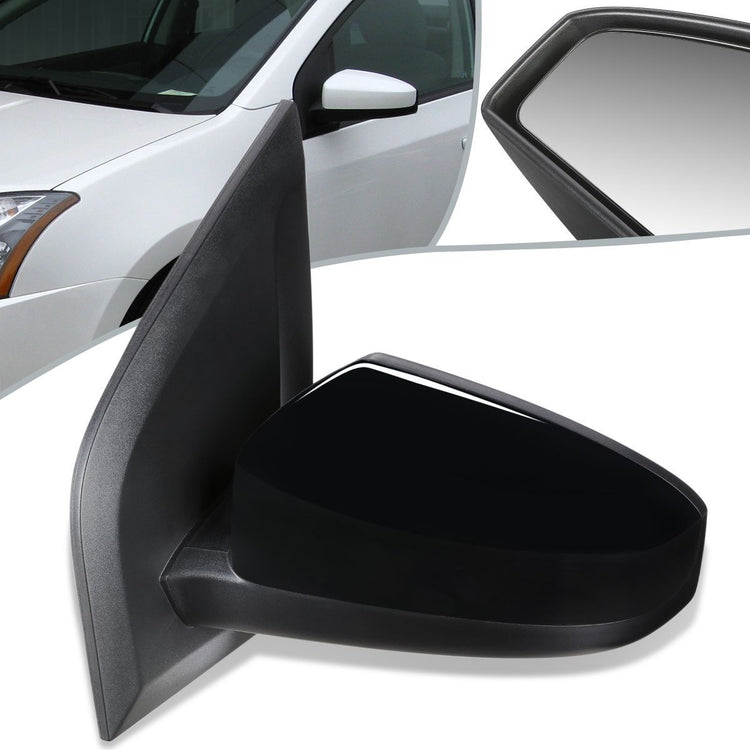 RETROVISOR MIRROR - OEM - 07-12 NISSAN SENTRA - POWERED - PAINTABLE - BLACK - LEFT