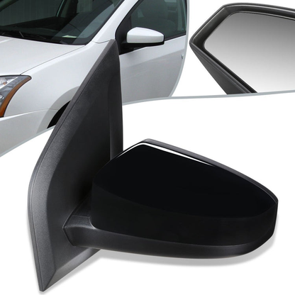 RETROVISOR MIRROR - OEM - 07-12 NISSAN SENTRA - POWERED - PAINTABLE - BLACK - LEFT