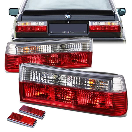 FAROS TRASEROS 84-85 BMW 318I / 84-87 BMW 325E / 86-87 BMW 325ES / 86-88 BMW 325 / 87-90 BMW 325I , 325IS / 88-91 BMW M3 - RED / CLEAR