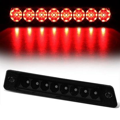 LUZ DE FRENO 87-93 FORD MUSTANG LX - FITS HATCHBACK MODELS WITH OEM SPOILER - PLUGS INTO FACTORY BULB SOCKET - LED - BLACK / SMOKE