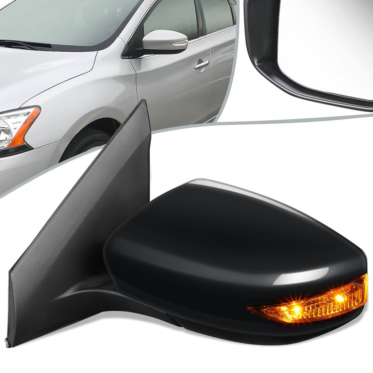 RETROVISOR MIRROR - OEM - 13-15 NISSAN SENTRA - POWERED - HEATED - TEXTURED - BLACK - LEFT