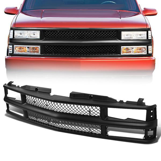 PARRILLA GRILLE - 94 CHEVY BLAZER / 94-99 CHEVY C1500, C2500, K1500, K2500 SUBURBAN / 94-00 CHEVY C2500, C3500, K2500, K3500 / 95-00 CHEVY TAHOE - DIAMOND MESH - BLACK