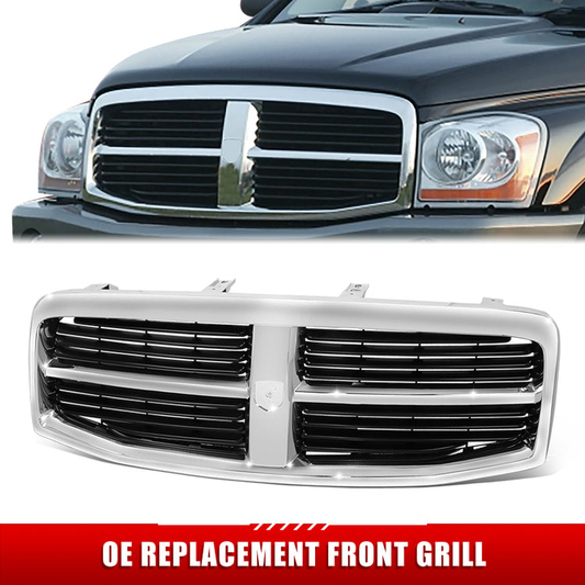 PARRILLA GRILLE - DG DKTA/DURAGO 04-10/ GRILLE ASS'Y 04-06/ CHROME/BLACK/ (DURANGO '04-'06)//PARTS.NO,CH1200274//OEM NO,55077723AC