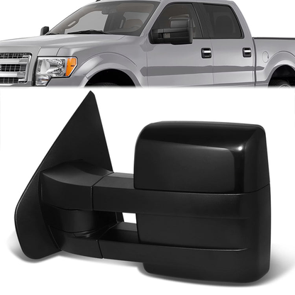 RETROVISOR MIRROR - OE STYLE - FORD F-150 09-14 - WITH POWER DUAL MIRROR WITH HEATED GLASS - DRIVER SIDE - PAINT TO MATCH - BLACK