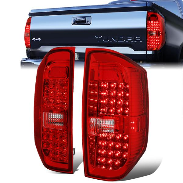 FAROS TRASEROS 14-18 TOYOTA TUNDRA - FULL LED - CHROME / RED