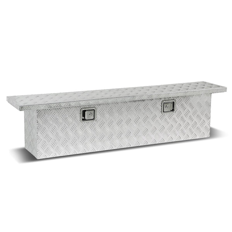 CAJA DE HERRAMIENTAS TRUCK CROSSOVER - W/ LOCK & KEY - ALUMINUM - 69" X 12" X 15.5" - SILVER