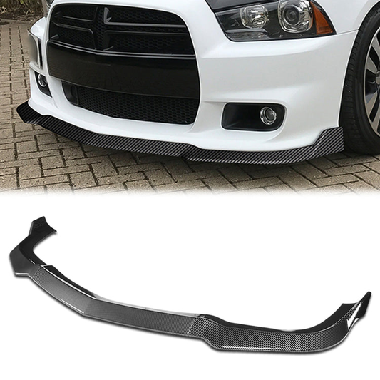 LIP FRONTAL 11-14 DODGE CHARGER SRT - REQURIES DRILLING BUMPER FOR INSTALLATION - 3PC - CARBON FIBER LOOK