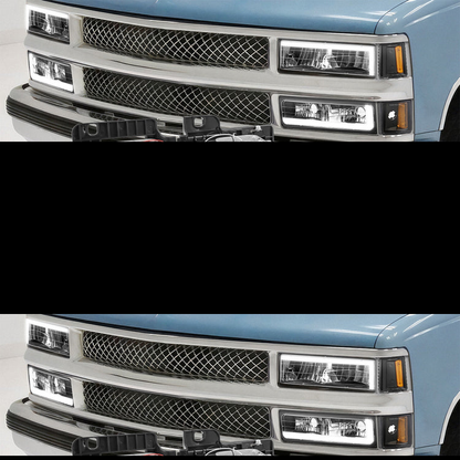 FAROS CLEAR LENS,AMBER REFLECTOR,BLACK HOUSING - 8PCS - LED BAR - 94 CHEVROLET BLAZER / 94-99 CHEVROLET C1500 / 94-99 CHEVROLET C1500 SUBURBAN / 94-00 CHEVROLET C2500 / 94-99 CHEVROLET C2500 SUBURBAN / 94-00 CHEVROLET C3500 / 94-99 CHEVROLET K1500 / 94-99