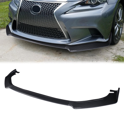 LIP FRONTAL 14-16 LEXUS IS250, 1S350 - REQUIRES DRILLING BUMPER FOR INSTALLATION - 3PC - CARBON FIBER LOOK