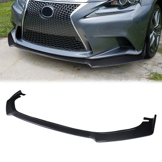 LIP FRONTAL 14-16 LEXUS IS250, 1S350 - REQUIRES DRILLING BUMPER FOR INSTALLATION - 3PC - CARBON FIBER LOOK
