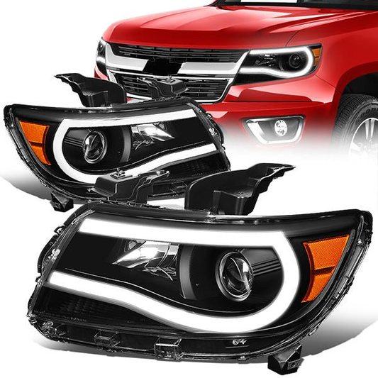 FAROS 15-20 CHEVY COLORADO - FULL LED U-TUBE DRL - PROJECTOR - BLACK HOUSING / AMBER CORNER