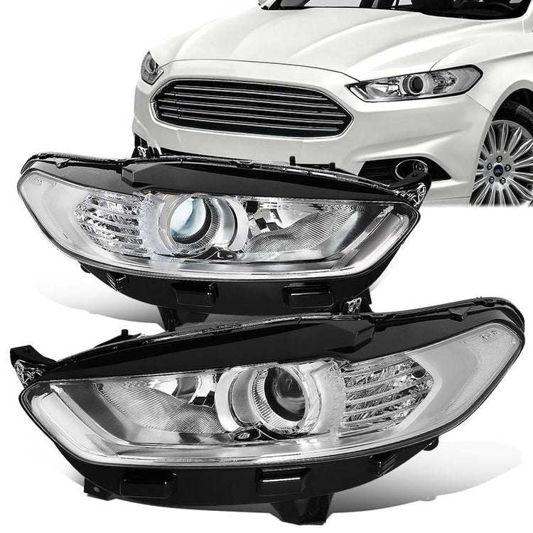 FAROS 13-16 FORD FUSION - PROJECTOR - OE STYLE - H11 LOW BEAM / H7 HIGH BEAM - CHROME HOUSING / CLEAR CORNER