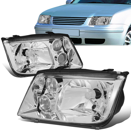 FAROS 99-05 VOLKSWAGEN JETTA - H4 LOW BEAM / HIGH BEAM / 2827 TURN SIGNAL - CHROME HOUSING