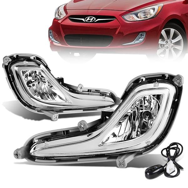 FAROS DE NIEBLA 12-16 HYUNDAI ACCENT 4-DOOR - W/ SWITCH - 881 BULB - CLEAR