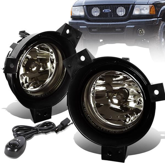 FAROS DE NIEBLA 01-03 FORD RANGER 2/4-DOOR - W/ SWITCH - H10 BULB - SMOKE