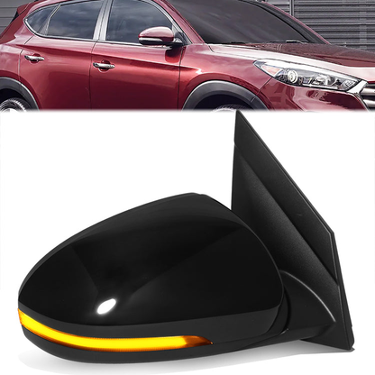 RETROVISOR MIRROR - OE STYLE - HYUNDAI TUCSON 16-18 - WITH POWER WITH HEATED GLASS WITH BLIND SPOT WITH SIGNAL - DRIVER SIDE - PAINT TO MATCH - BLACK