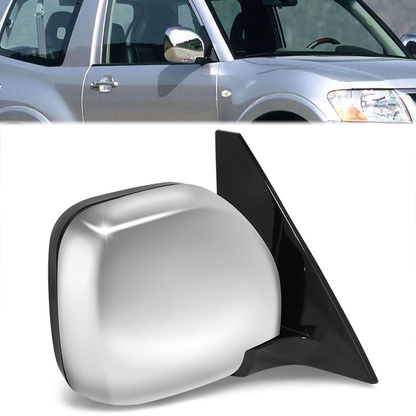 RETROVISOR MIRROR - OE STYLE - MITSUBISHI MONTERO 01-06 - WITH POWER WITH HEATED GLASS CHROME COVER - PASSENGER SIDE - SMOOTH - BLACK / CHROME