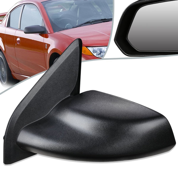 RETROVISOR MIRROR - OEM - 03-07 SATURN ION SEDAN - MANUAL - PAINTABLE - BLACK - LEFT