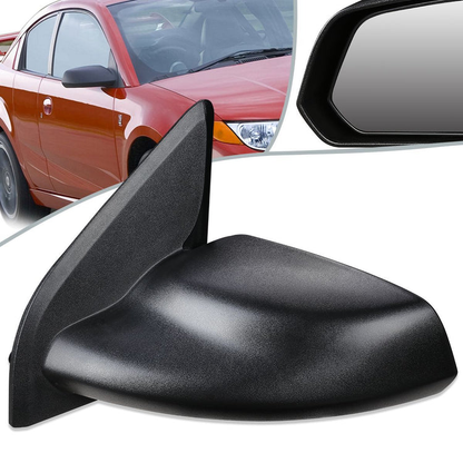 RETROVISOR MIRROR - OEM - 03-07 SATURN ION SEDAN - MANUAL - PAINTABLE - BLACK - LEFT