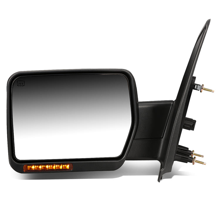 RETROVISORES EXTENDIBLES TOWING MIRROR - 04-14 FORD F-150 - LEFT - POWERED W/ HEATED - AMBER SIGNAL - BLACK