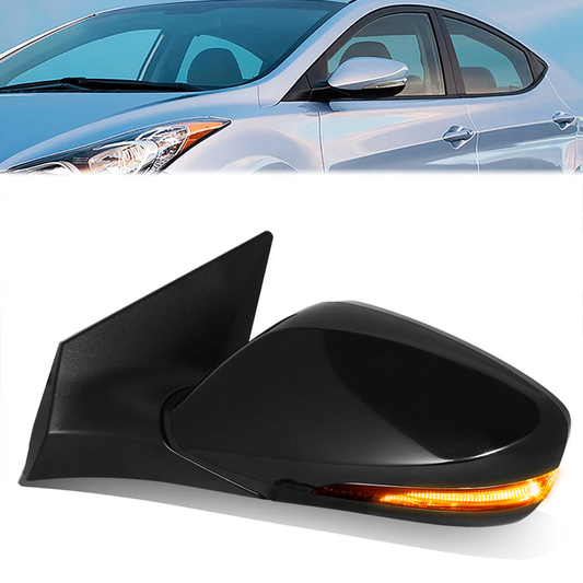 RETROVISOR MIRROR - OE STYLE - HYUNDAI ELANTRA 11-13 - WITH TURN SIGNAL U.S BUILT - DRIVER SIDE - PAINT TO MATCH - BLACK