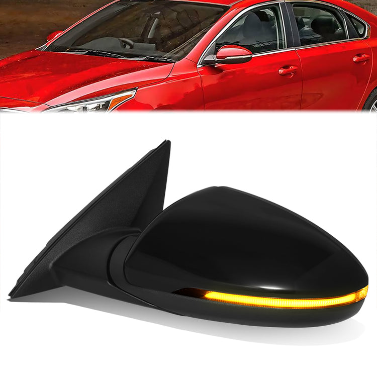 RETROVISOR MIRROR - OE STYLE - KIA FORTE 2019-2021 - WITH POWER WITH HEATED GLASS WITH TURN SIGNAL - DRIVER LEFT SIDE - BLACK