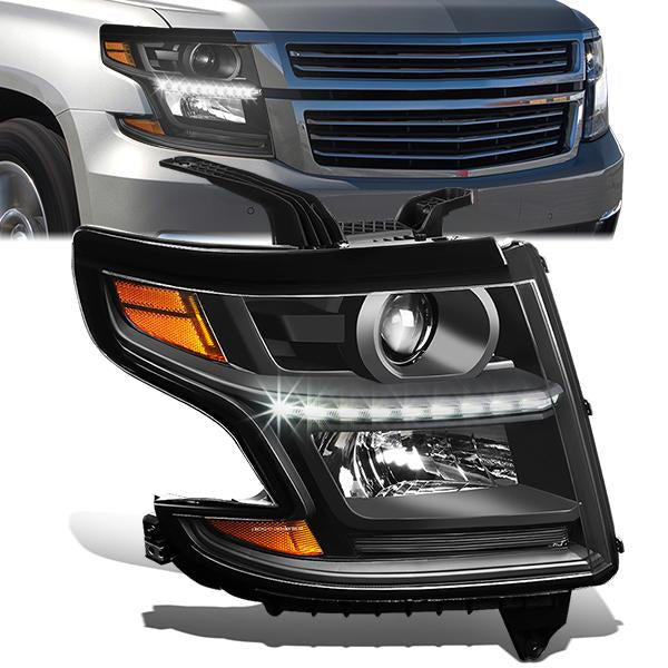 FAROS OE STYLE - 15-20 CHEVY TAHOE / 15-20 CHEVY SUBURBAN / 16-19 CHEVY SUBURBAN 3500HD - USES 9005 HIGH/H7 LOW BEAM BULBS - BLACK HOUSING - RIGHT