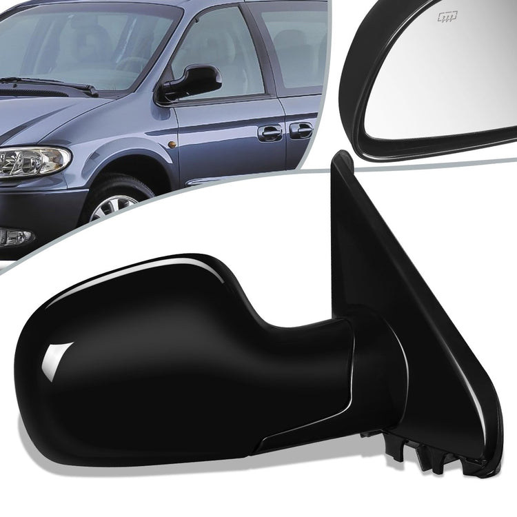 RETROVISOR MIRROR - OEM - 96-00 CHRYSLER TOWN & COUNTRY / 96-00 DODGE CARAVAN / 96-00 PLYMOUTH GRAND VOYAGER / 96-00 PLYMOUTH VOYAGER - POWERED - HEATED - PAINTABLE - BLACK - RIGHT
