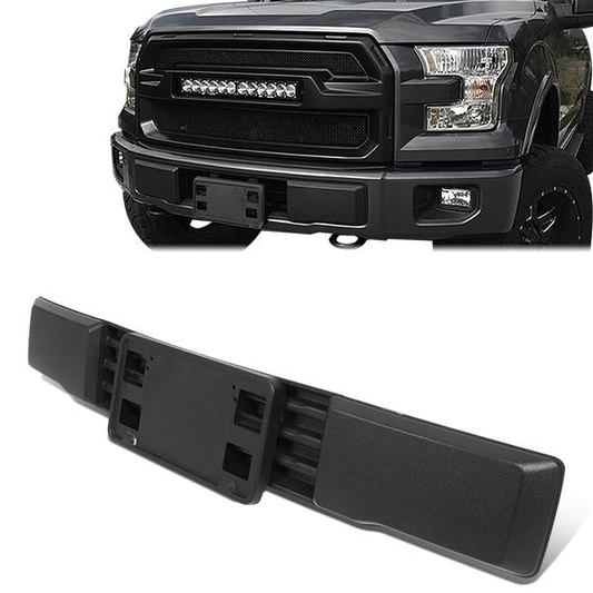 nan FRONT BUMPER TRIM PANEL - 15-17 FORD F-150 - DOES NOT FIT RAPTOR MODELS - FITS MODELS WITHOUT BLOCK HEATER / W/O GRILLE SHUTTERS - W/ LICENSE PLATE BRACKET - BLACK