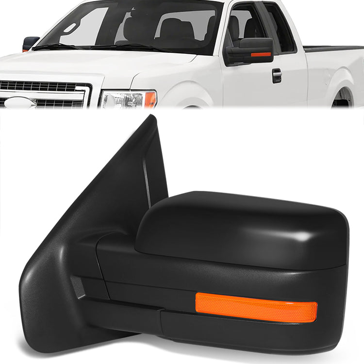 RETROVISOR MIRROR - OE STYLE - FORD F-150 11-14 - WITH POWER WITH SIGNAL WITH BLIND SPOT MIRROR - DRIVER SIDE - PAINT TO MATCH - BLACK